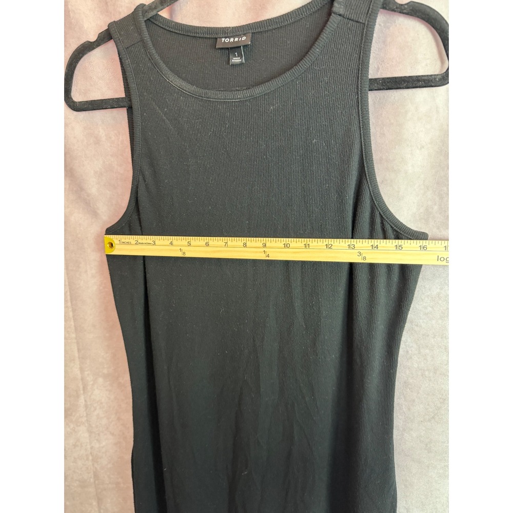 Torrid Black Ribbed Knit Sleeveless Midi Tank Dress Womens Size 1 Large 1X